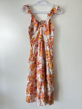 Monteau Women’s Size XS Sleeveless Floral Maxi Dress